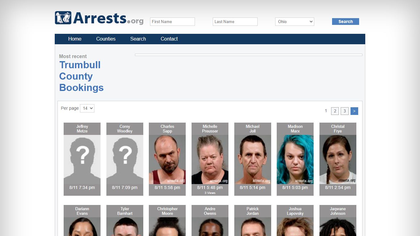 Trumbull County Arrests and Inmate Search