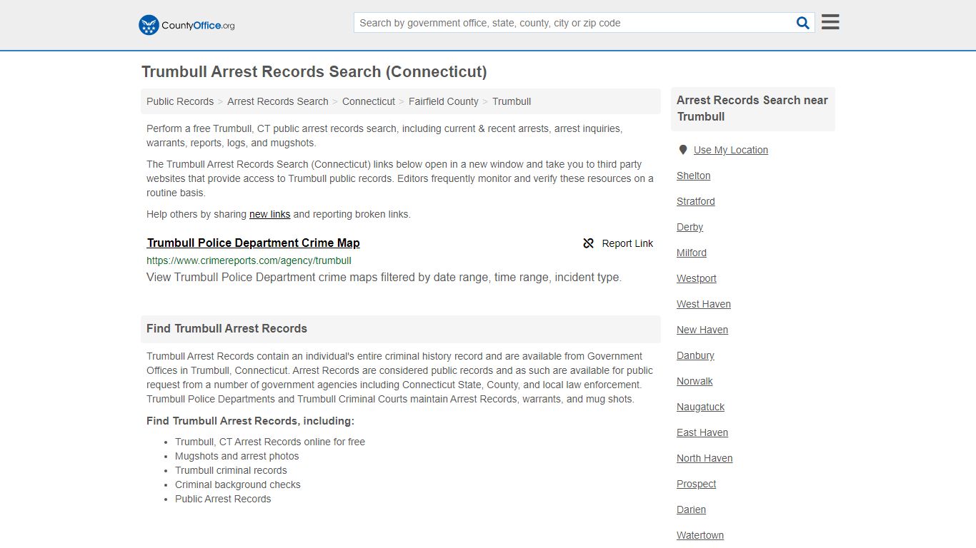 Arrest Records Search - Trumbull, CT (Arrests & Mugshots)